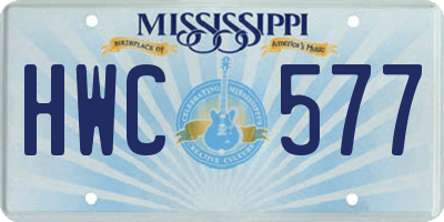 MS license plate HWC577