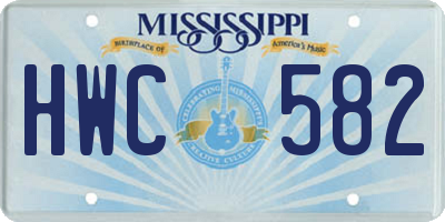 MS license plate HWC582