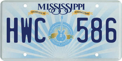 MS license plate HWC586