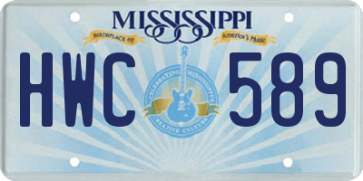 MS license plate HWC589