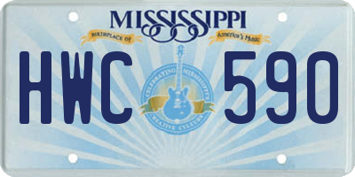 MS license plate HWC590
