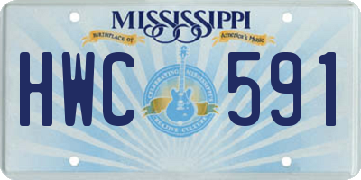 MS license plate HWC591