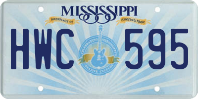 MS license plate HWC595