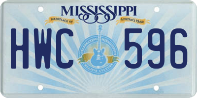 MS license plate HWC596