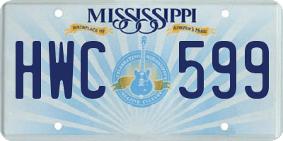 MS license plate HWC599