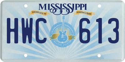 MS license plate HWC613