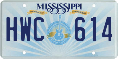MS license plate HWC614