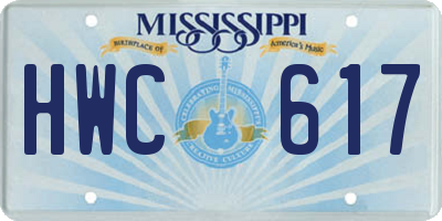 MS license plate HWC617
