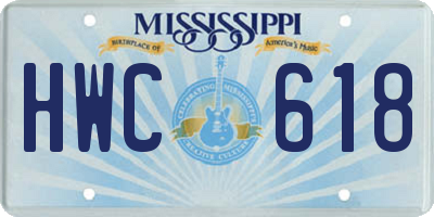 MS license plate HWC618
