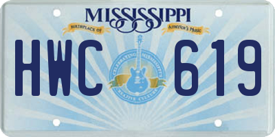 MS license plate HWC619