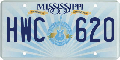 MS license plate HWC620