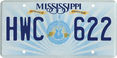 MS license plate HWC622
