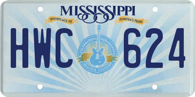 MS license plate HWC624