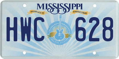 MS license plate HWC628