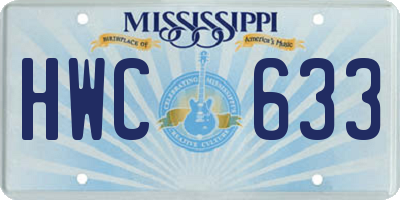 MS license plate HWC633