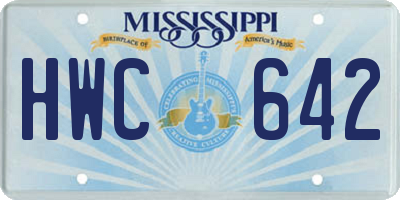 MS license plate HWC642
