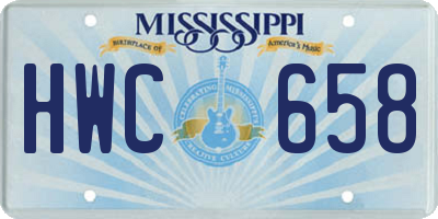 MS license plate HWC658