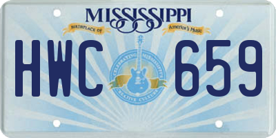 MS license plate HWC659