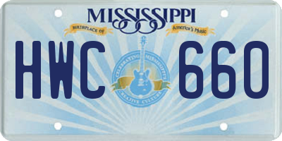 MS license plate HWC660