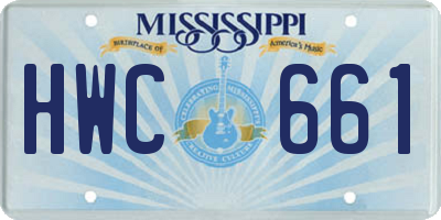 MS license plate HWC661