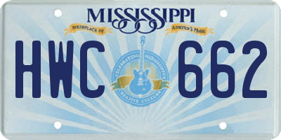 MS license plate HWC662