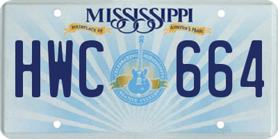 MS license plate HWC664