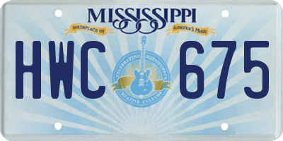MS license plate HWC675