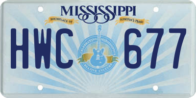 MS license plate HWC677