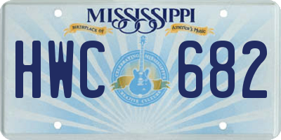 MS license plate HWC682