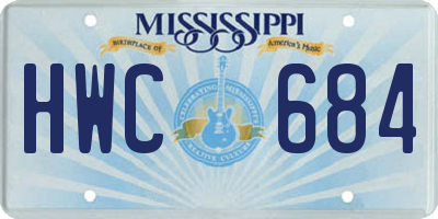 MS license plate HWC684