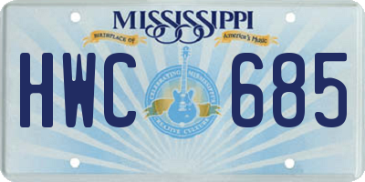 MS license plate HWC685
