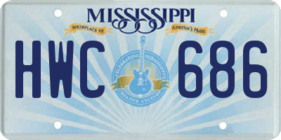 MS license plate HWC686