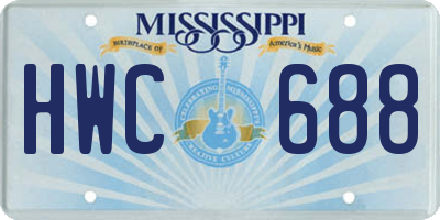 MS license plate HWC688