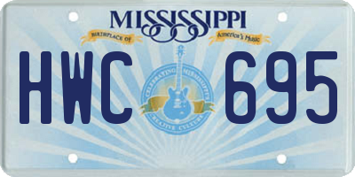 MS license plate HWC695