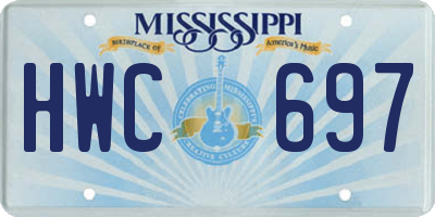 MS license plate HWC697