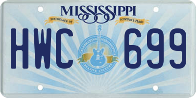 MS license plate HWC699