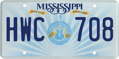 MS license plate HWC708