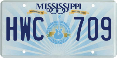 MS license plate HWC709
