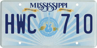 MS license plate HWC710