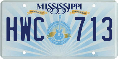 MS license plate HWC713