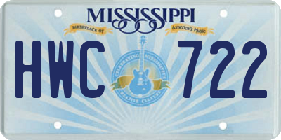 MS license plate HWC722