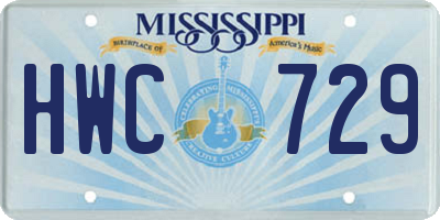 MS license plate HWC729