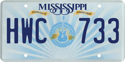 MS license plate HWC733
