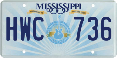 MS license plate HWC736