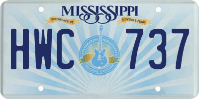 MS license plate HWC737