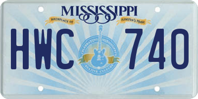 MS license plate HWC740
