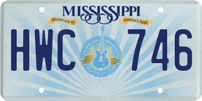 MS license plate HWC746