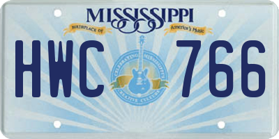 MS license plate HWC766