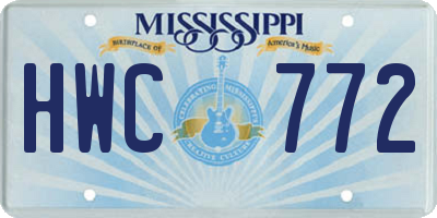 MS license plate HWC772