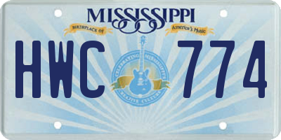 MS license plate HWC774